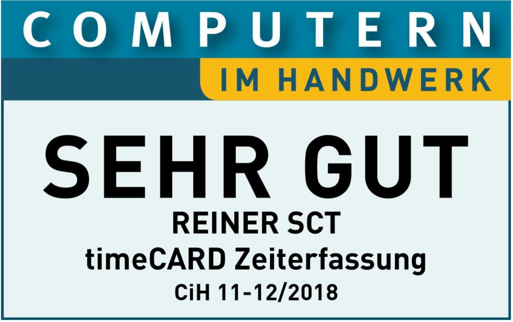 Computern im Handwer Sehr gut Bewertung für Zeiterfassung timeCard